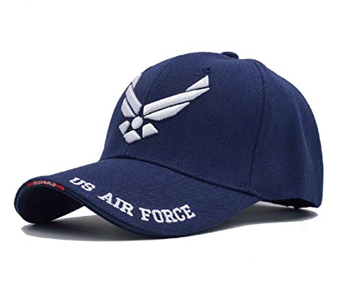 Afuraes United States Air Force Wing Embroidered Cap US Army USAF Air Force Military Baseball Caps for Veterans Retired and Active Duty Adjustable Navy, Medium
