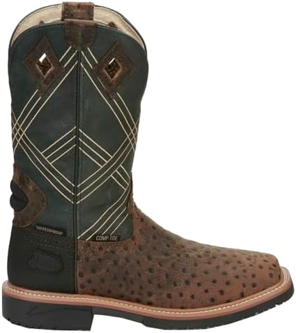 Justin Men's Dalhart Waterproof Western Work Boot Nano Composite Toe Brown 12 D(M) US | Image 2