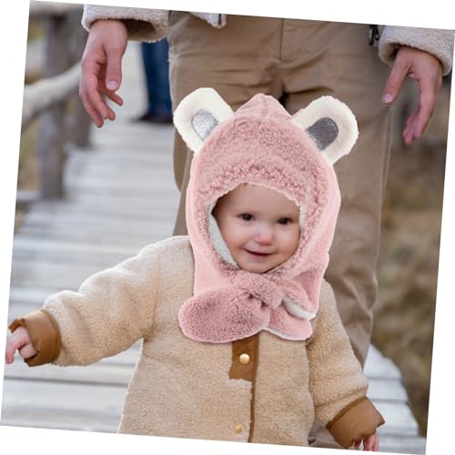 Kisangel 1pc Adorable Plush Scarf for Boys and Girls Warmer Cross Tie Design for and Christmas Soft and Warm for Added Comfort Pink3