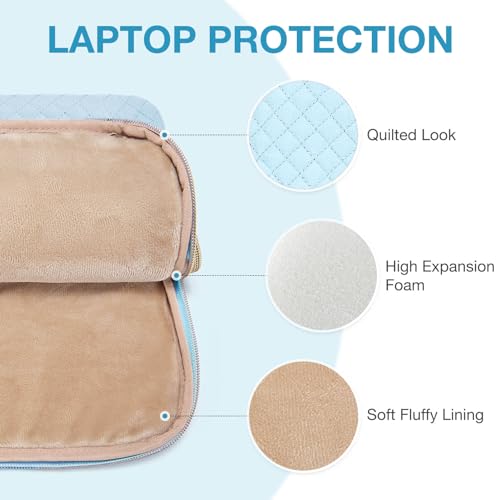 Image of BAGSMART Laptop Sleeve Case with Handle Protective Water-Resistant | 15-15.6 inch Laptop Bag for Women Lightweight with Front Pockets, Compatible with MacBook, HP, Dell