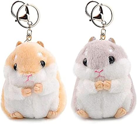 RAYNAG Set of 2 Cute Hamster Plush Keychains Stuffed Animals Keyr...