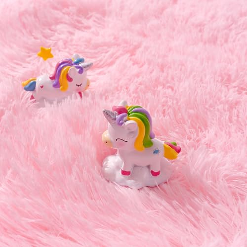 Baby Pink Area Rugs 9x12 Living Room - Super Soft Fluffy Rug Non Slip Large 9 by 12 Area Rug for Bedroom Washable