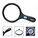 MagniPros 5.5" Jumbo Magnifying Glass with 12 Bright LED Lights(provides evenly lit area) 2X Lens with 5X Zoom Handheld Lighted Magnifier Glass