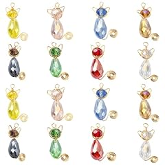 16pcs-Glass Cat Charms-30mm