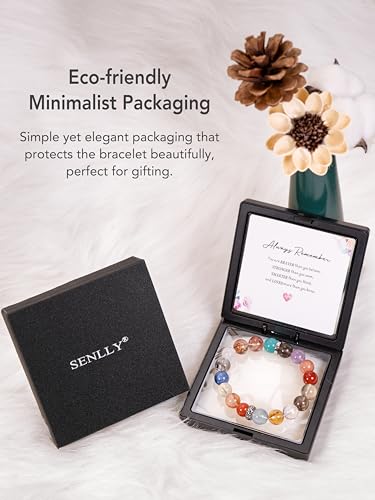 SENLLY Unique Gift Bracelet for Women, Crystal Beaded Stretch Jewelry - image 6