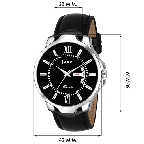 Image of Jaxer Leather Strap Analog Wrist Watch for Men (Blue /Black /Tan /Brown)