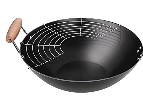 Wok en acier Smile SPC-3 finition noir mat durable - 3