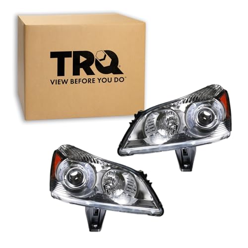 Image of TRQ Headlight Assembly Set GM2502331 GM2503331 Compatible with 2009-2012 Chevrolet Traverse