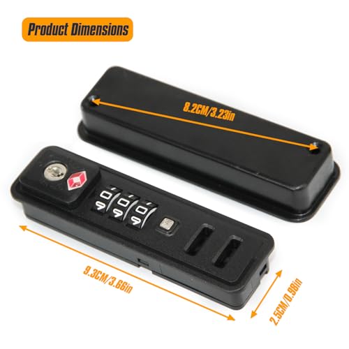 Image of Travel Locks TSA Approved, 2 Pack Built-in Combination Luggage Replacement Locks, 3-Digit Code TSA Suitcase Lock for Backpack, Baggage, Travel Bags Black - JS-507B