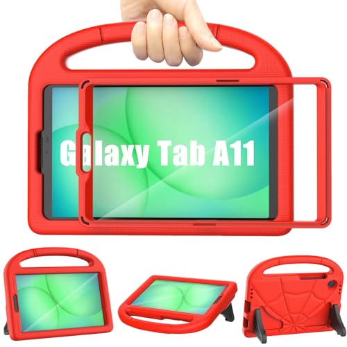 Protection tablette Samsung A11 2025 rouge idéale pour les voyages en famille
