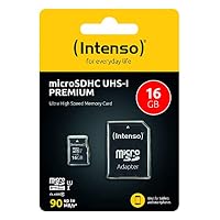 Intenso Premium microSDHC 16GB Class 10 UHS-I Speicherkarte inkl. SD-Adapter (bis zu 90 MB/s) schwarz (Packung mit 2) – Ansicht 5
