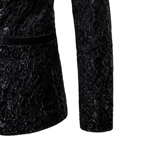 Men's Stylish Jacquard Dress Suit Floral Party Prom Wedding Tuxedo Classic Shawl Lapel Button Sport Coat2