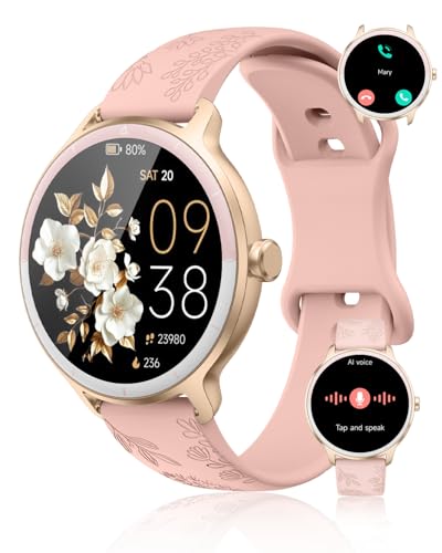 Catálogo para Comprar On-line smartwatch phone los mejores 10. 50 EASYTAO Reloj Inteligente, Smartwatch Mujer, IP68, Pantalla de 1.27',Voz de IA, Llamadas Bluetooth, SpO2, Seguimiento del Sueño, 100+ Modos Deportivos (Rosa: Correa de Silicona)