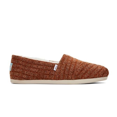 Image of TOMS Women's Alpargata CloudBound Espadrille Loafer Flat, Burnt Orange Rib Knit and Faux Fur, 8.5