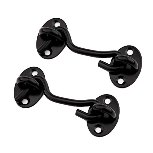 Barn Door Latch,Ulifestar 3 Inch Heavy Duty Stainless Steel Gate Latch Lock,Cabin Hook Eye Latch Hook with Mounting Screws for Window,Sliding Door,Back Gate,Closet Doors,Front Porch,Fence,2 Pack (3â€˜â€™)