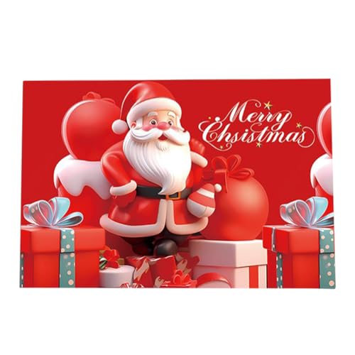 PEAJPBS Alfombra de Navidad, Felpudo Decorativo de Navidad, Adecuado para Uso en Interiores y Exteriores, 40 x 60 cm Santa Claus Decoraciones de Navidad Alfombra de Papá Noel