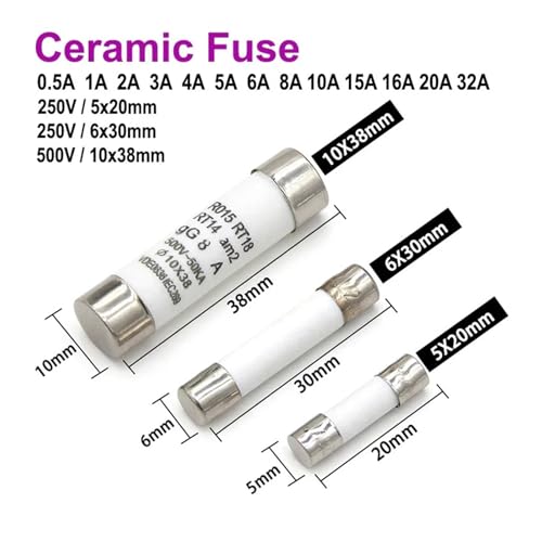 Fusible haute performance 10x38mm 8A 500V avec corps en céramique renforcée