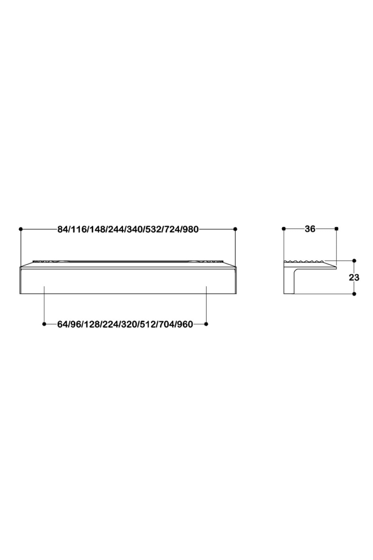 System 9064 Line-Çizgili Kulp Antik Renk Tek Adet 960 Mm Çok Renkli