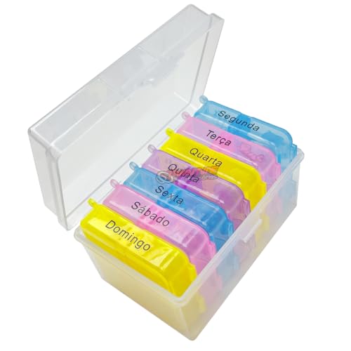 Porta Remédio Caixa Organizador de Medicamentos e Comprimidos Caixa Estojo Medicamento Semanal