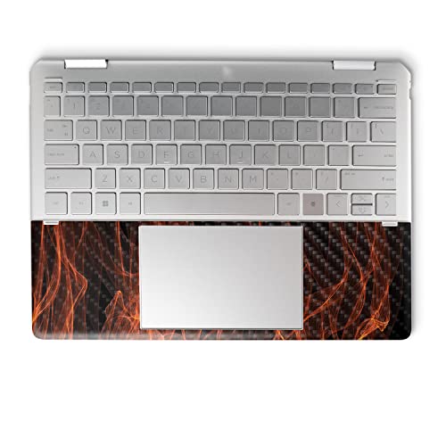 Image of MightySkins Carbon Fiber Skin Compatible with HP Spectre x360 14 inch (2022) Full Wrap Kit - Charcoal Flames | Protective, Durable Textured Carbon Fiber Finish | Easy to Apply | Made in The USA