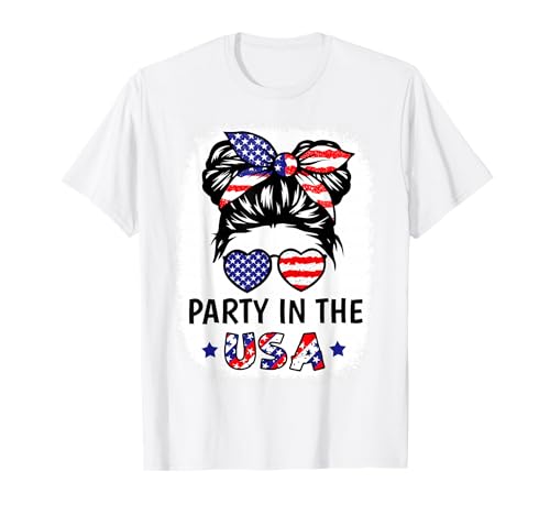 Party in USA Shirt Girl American Flag Patriotic 4th of July T-Shirt