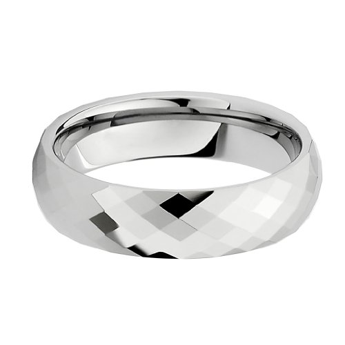 GoldenMine 6mm Faceted Tungsten Wedding Band2