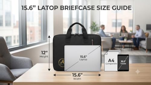 Image of 15.6 inch Laptop Sleeve with Handle - Water Resistant Case for MacBook HP Dell Lenovo (Black,Grey)