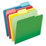 Pendaflex CutLess File Folders, Letter Size, 1/3 Cut, Assorted Colors, 100 per Box (48440)