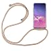 Produktbild betterfon | Samsung Galaxy S10 Handykette Smartphone Halskette Hülle mit Band - Schnur mit Case zum umhängen Handyhülle mit Kordel zum Umhängen für Samsung Galaxy S10 SM-G973 Beige/Braun