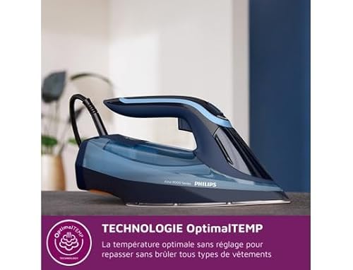 Fer à Repasser Philips Azur 8000 Series DST8050/20 – 3000 W, Effet Pressing 260 g, Semelle SteamGlide Elite - vue 10