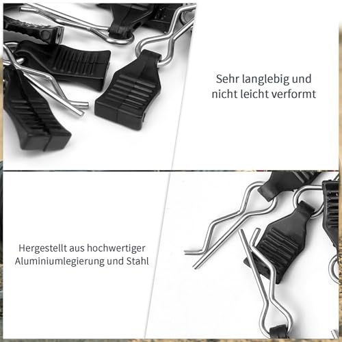 FLEXNOVA RC Karosserie Clips 24 Stück RC Auto Clip Pins Edelstahl Körper Shell Pin Ersatzteile mit Aufreißlaschen RC Befestigungsklammer Set für 1/10 1/12 1/16 Fernbedienung Auto Shell Modell Ersatzte