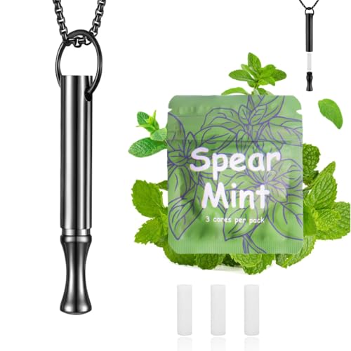 Image of 3 Packs of Plant-Based Spearmint Flavor Cores for Breathing Necklace to Break Habits Naturally | 9 Total Cores Fits Standard Necklace Diffusers for Anxiety Relief for Adults