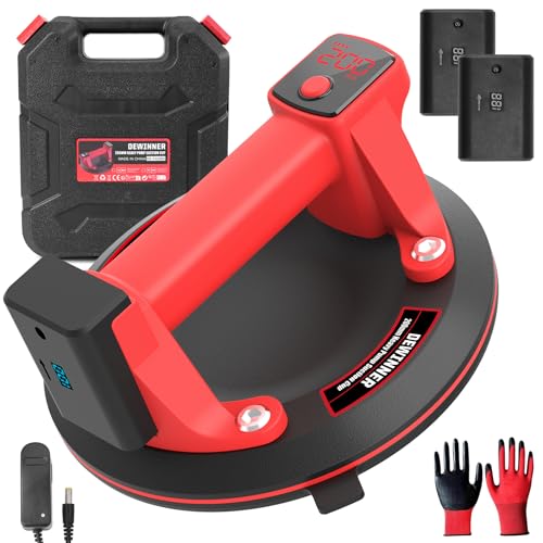 Ventosa Eléctrica Para Levantar Cristales Y Azulejos - Capacidad 260 Kg, Pantalla Digital, Carga Tipo-C