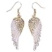 Szxc Jewelry Women's Crystal Angel Wings Dangle Earrings Biker Jewelry