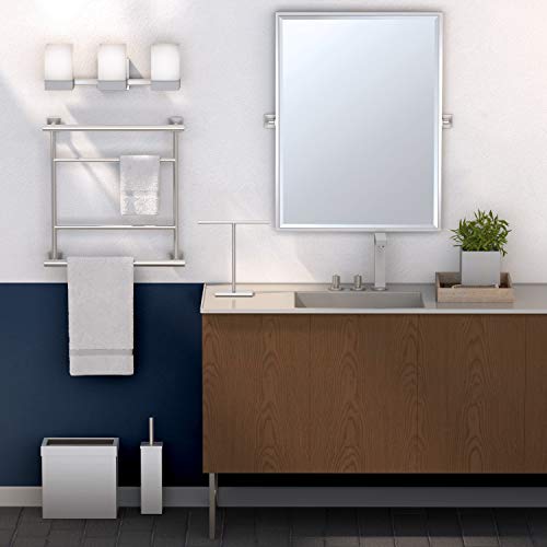 Image of Gatco Modern Rectangle Wastebasket, Satin Nickel - Stainless Steel Trash Can with Removable Lid, Leakproof, 3 Gallon Capacity for Bathroom, Bedroom, Kitchen, or Office