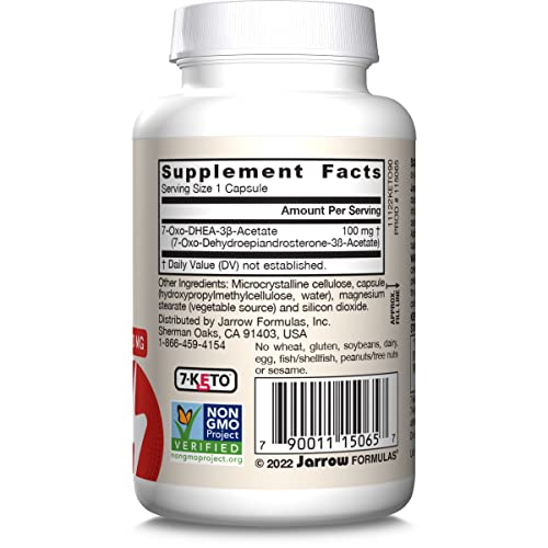 Jarrow Formulas KETO90 7-Keto Dhea 100 Mg - Up To 90 Servings (Veggie Caps) Dietary Supplement thumb #9