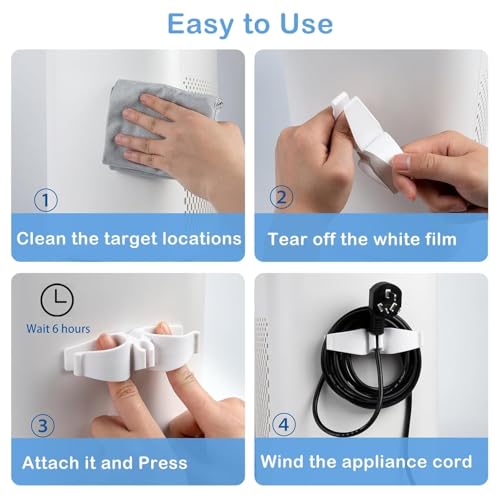 Image of Cord Organizer For Appliances,Upgraded Kitchen Appliance Cord Organizer Stick On Appliance Wire Organizer For Kitchen Appliances Mixers,Coffee Makers,Pressure Cooker,Air Fryer (6)