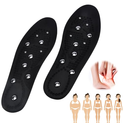 Plantillas Magnéticas, Plantillas Magneticas Para Niños y Niñas, Reflexología Acupresión Mejora la Circulación Sanguínea Fascitis Plantar Cuidado de la Salud del Pie 1 Par(41-46) (41-46)