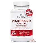 Bandini® Vitamina B12 450 Vegan (Scorta +14 Mesi), Metilcobalamina 1000µg, Compresse Vegane al 100%, Vitamine B 12 per il Sistema Immunitario, Vit B Metabolismo energetico, Stanchezza Fisica e Mentale