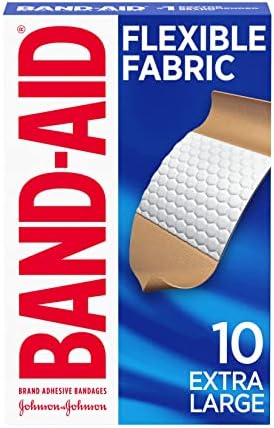 Band-Aid Brand Adhesvie Bandages Flexible Fabric, Extra Large, 10 Count (Pack of 2)
