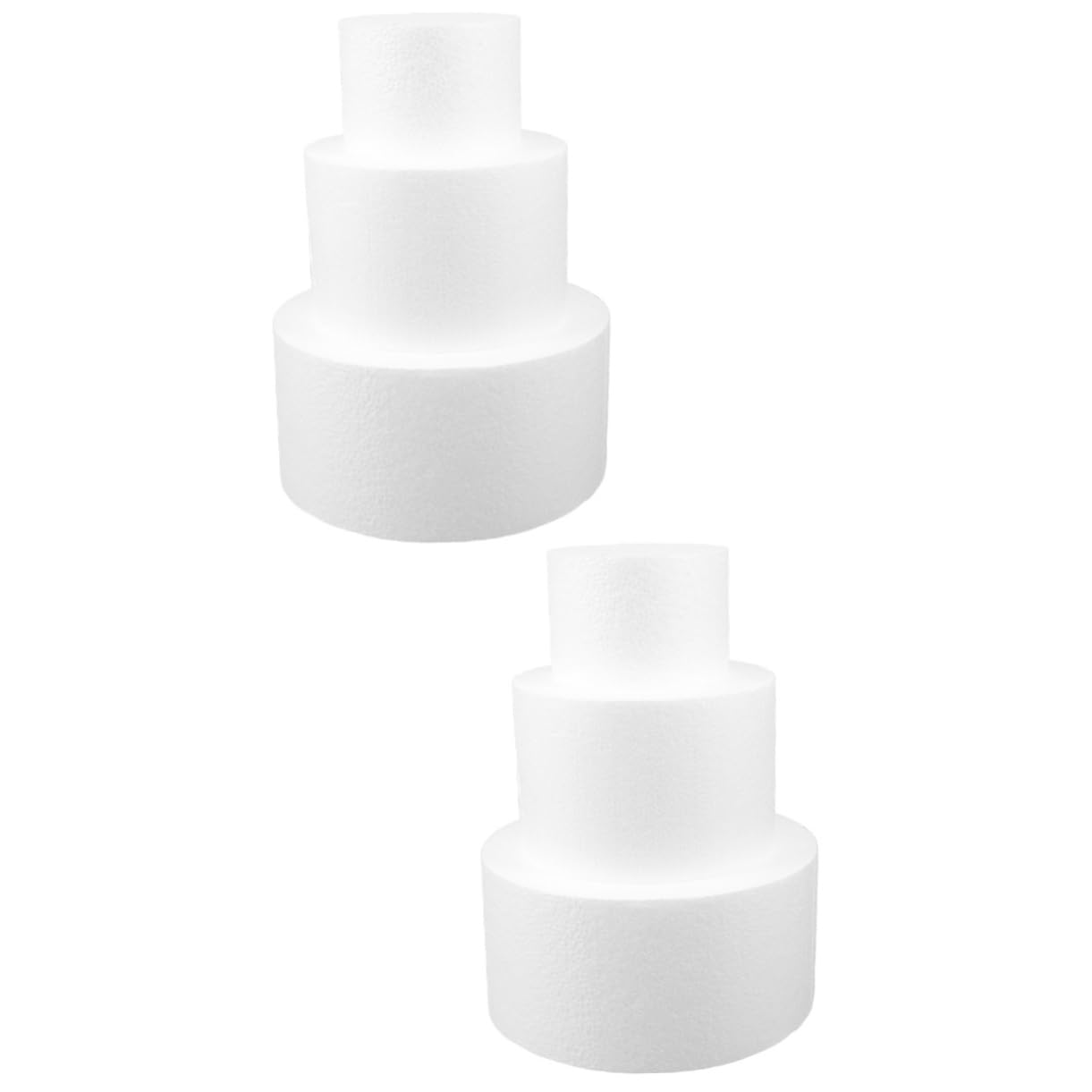 IMIKEYA 2 Ensembles Modèle De Gâteau En Mousse Moule À Cake Rond Mannequins De Gâteaux Ronds Gâteau Rond En Mousse Éponge Artisanale Faux Gâteau De Mariage Blanche 3 Pièces * 2