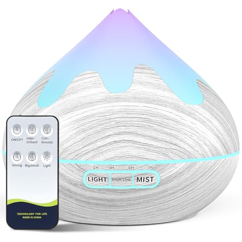 500ML Essential Oil Diffuser, Large Aromatherapy Diffuser with Remote Control,