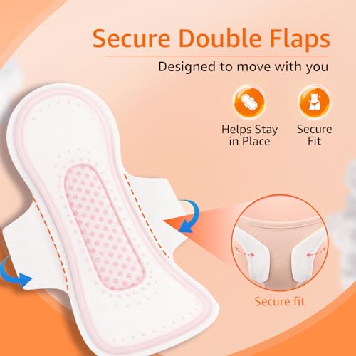 Image of Amazon Basics Anti-Bacterial Sanitary Pads for Women XL | 280 mm Extra Coverage | Ultra-Absorbent Core | Soft & Comfortable Surface | Wings for Secure Fit | Medium to Heavy Flow Protection| 80 Count (40 X Pack of 2)