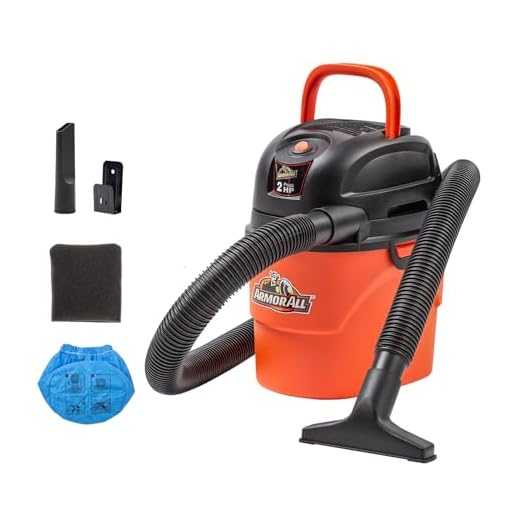 Armor All® AA155 1.5-Gallon 2 Peak HP Portable Wet/Dry Vacuum, Orange
