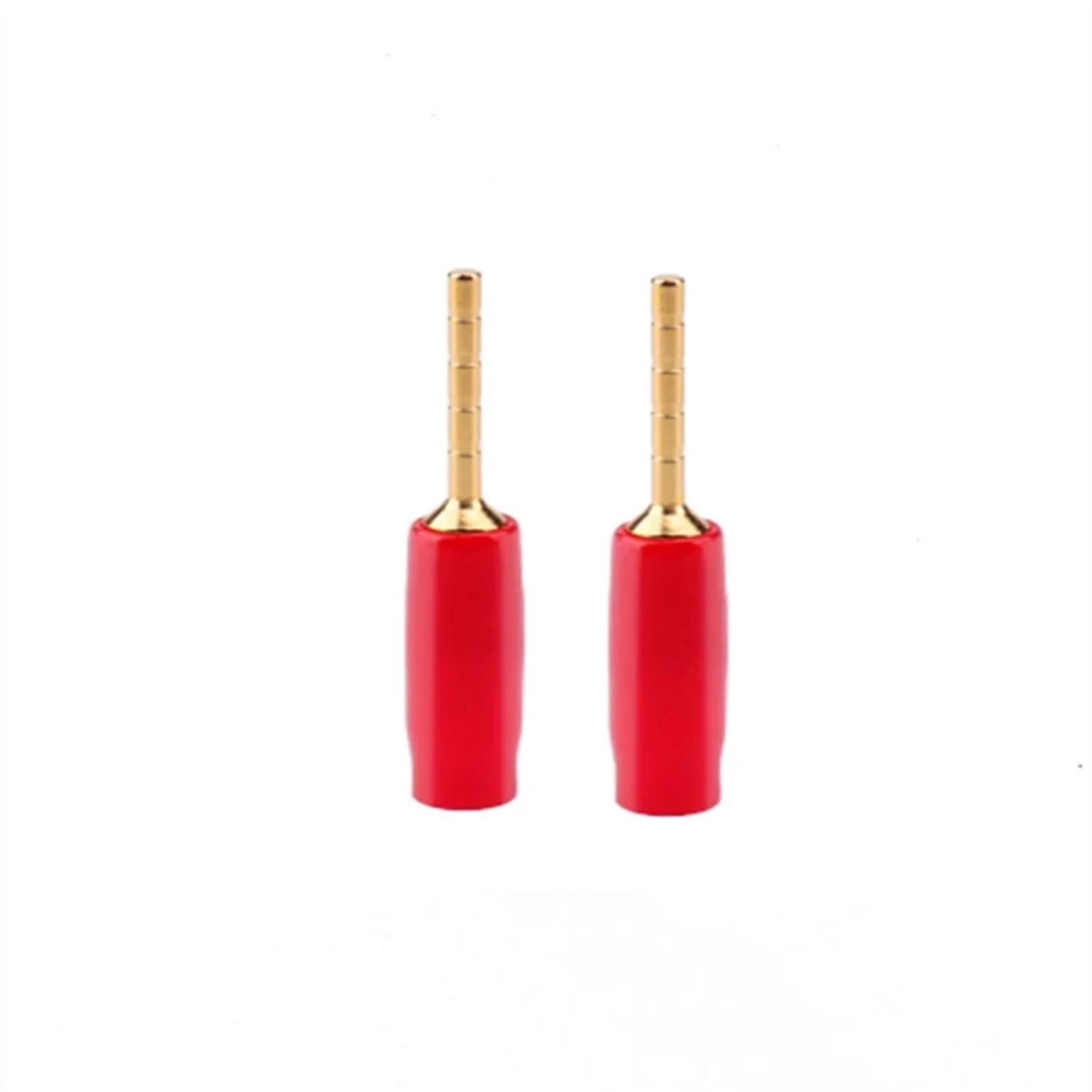 Bornes de fiche Banane de 2mm, 10 pièces, connecteur de Broche de câblage en cuivre plaqué Or, Petit Adaptateur de fiche Banane(10Red)