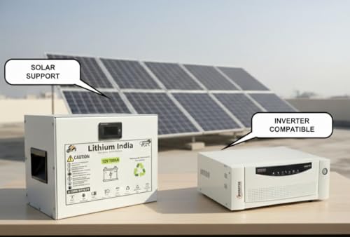 Image of Lithium India 12V 100Ah Lithium LFP Inverter Battery with Smart BMS, Solar Compatible, 15 Years Life, 4000+ Cycles, Works with Any Inverter, 5 Years Warranty