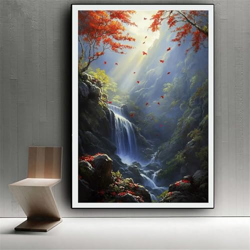 Diamond painting adulte paysage d'arbre coloré 5D complet 70x90cm