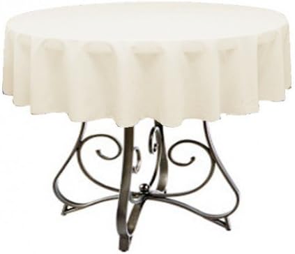 New Creations Fabric & Foam Inc Mantel para mesa de centro pequeña redonda de 48 pulgadas, fábrica de manteles IvoryFlorida New Creations Fabric &