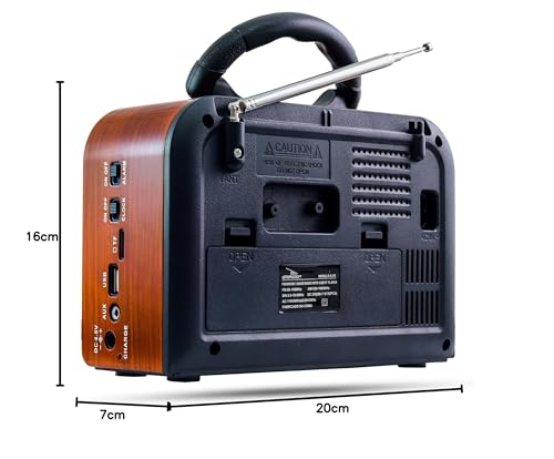 Rádio Retro Vintage Bluetooth Caixa de Som Antiga Am Fm Sw USB SD (Madeira Escura)