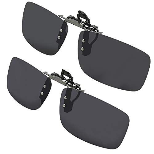 Success Eyewear Clip On Sunglasses Flip Up Polarized Sunglasses Clip on over Prescription Eyeglasses with Case